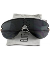 Shield XXXL OVERSIZED Huge Big MASK SHIELD Half Face Owen Large Sunglasses - Black-gold - CP11HWM9QIX $10.22