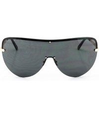 Shield XXXL OVERSIZED Huge Big MASK SHIELD Half Face Owen Large Sunglasses - Black-gold - CP11HWM9QIX $10.22