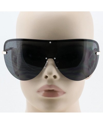 Shield XXXL OVERSIZED Huge Big MASK SHIELD Half Face Owen Large Sunglasses - Black-gold - CP11HWM9QIX $10.22