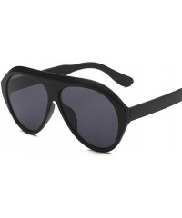Shield Retro Thick Frame Black Pilot Sunglasses Women Ladies Mirror Lens Shield Sun Glasses For Female - Red Leopard - C91998...