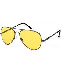Aviator Classic Aviators with Spring Hinges and Night Driving 25095AS-ND - Matte Gunmetal Frame/Night Driving Lens - CQ1884XC...