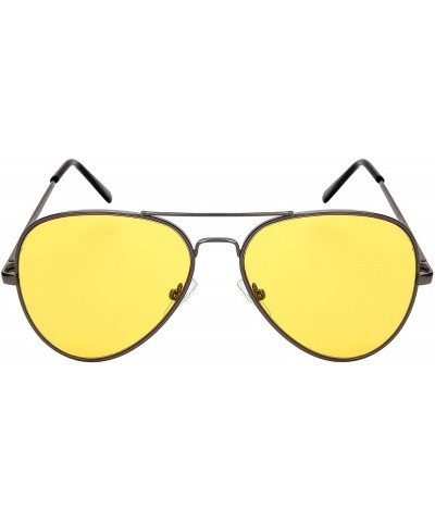 Aviator Classic Aviators with Spring Hinges and Night Driving 25095AS-ND - Matte Gunmetal Frame/Night Driving Lens - CQ1884XC...