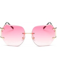 Rimless Sunglasses for Men Women Vintage Sunglasses Gradient Color Sunglasses Retro Glasses Eyewear Rimless Sunglasses - CY18...