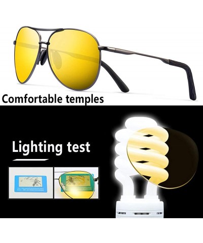 Wrap Night Vision Glasses for Driving - HD night driving glasses anti glare polarized mens women glasses - CD18ZT3O4R6 $13.52