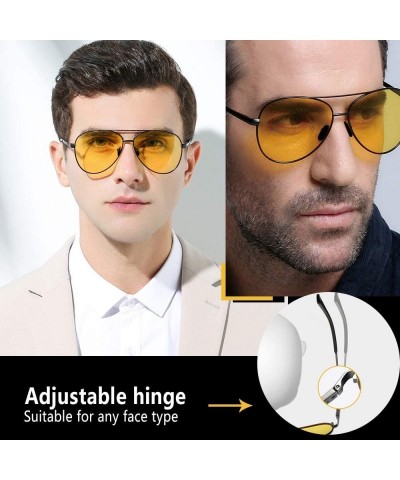 Wrap Night Vision Glasses for Driving - HD night driving glasses anti glare polarized mens women glasses - CD18ZT3O4R6 $13.52