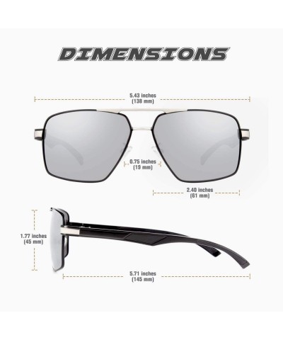 Rectangular Al-Mg Alloy Pilot Polarized Sunglasses for Men Vintage Rectangle UV400 Protection 2019 Trendy MOS05 - CZ18XE5CQCR...