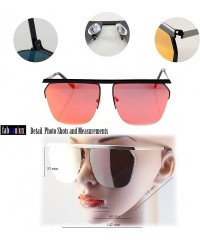 Oversized Unisex Fearless Bold Flat Top Brow-Bar Mirrored Sunglasses A054 - Gold/ Pink Revo - C11885G4S3D $14.76