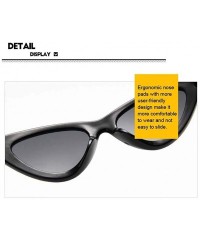 Rectangular Retro Small Sunglasses-Polarized Shade Glasses With Classic Narrow Cat Eye Lens - H - CB1905YQXI8 $33.25