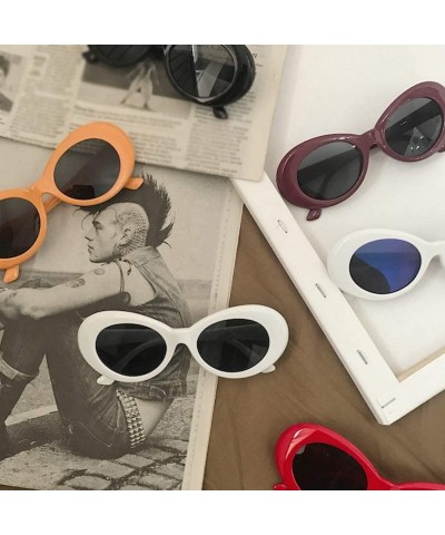 Goggle Vintage Oval Sunglasses Reflective Color Film Goggles for Women Men Retro Sun Glasses Eyes Protection - Style3 - CG18R...