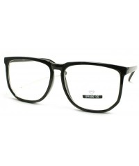 Square Unique Square Eyeglasses Geek Nerdy Fashion Clear Lens Eyewear - Black - CY11CE0B0C3 $9.21