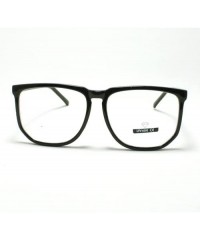 Square Unique Square Eyeglasses Geek Nerdy Fashion Clear Lens Eyewear - Black - CY11CE0B0C3 $9.21