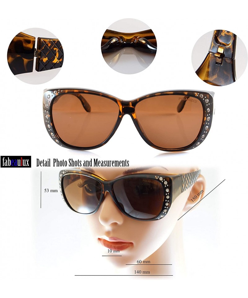Ladies Oversize Bling Polarized OTG Fit Over Quilted Arm Sunglasses ...