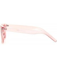 Rectangular Unisex Heart Shape Cutout Lens Horn Rim Hipster Plastic Sunglasses - Pink - CY18O9NMWC8 $14.67