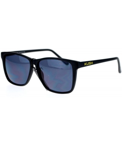 Oversized Marijuana Mens Thin Matte Plastic Oversize Rectangular Sunglasses - Yellow - CZ11WI4PLZR $9.79
