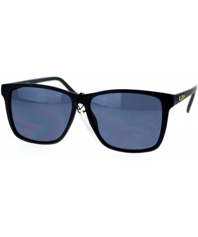 Oversized Marijuana Mens Thin Matte Plastic Oversize Rectangular Sunglasses - Yellow - CZ11WI4PLZR $9.79