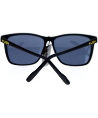 Oversized Marijuana Mens Thin Matte Plastic Oversize Rectangular Sunglasses - Yellow - CZ11WI4PLZR $9.79