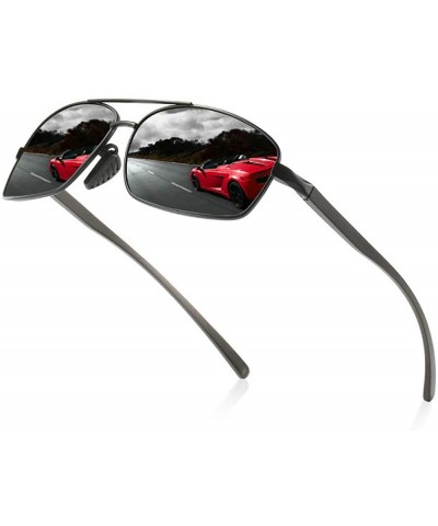 Square Fashion Custom Made Myopia Polarized Sunglasses Metal Full Frame Square Male Nearsighted Goggles - CH18TDZ6ZNH $42.86
