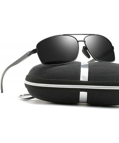 Square Fashion Custom Made Myopia Polarized Sunglasses Metal Full Frame Square Male Nearsighted Goggles - CH18TDZ6ZNH $22.28