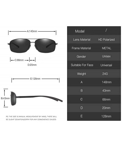 Square Fashion Custom Made Myopia Polarized Sunglasses Metal Full Frame Square Male Nearsighted Goggles - CH18TDZ6ZNH $22.28