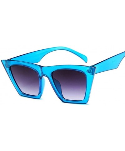 Cat Eye Square Sunglasses Man/Women Cat Eye Sun Glasses Classic Vintage UV400 Outdoor - Blue - CP198Y3UC5Q $10.60