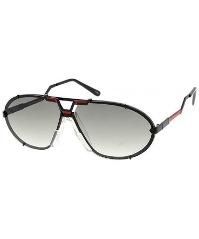 Square Gazelle Luxury Futuristic Retro Aviator Sunglasses - Black & Red Frame - CK18ZDXTDWD $22.16