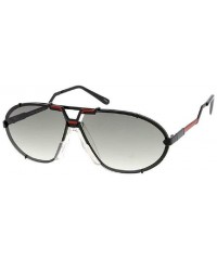 Square Gazelle Luxury Futuristic Retro Aviator Sunglasses - Black & Red Frame - CK18ZDXTDWD $9.71