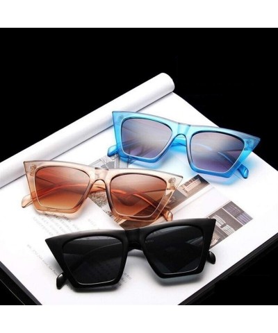 Cat Eye Square Sunglasses Man/Women Cat Eye Sun Glasses Classic Vintage UV400 Outdoor - Blue - CP198Y3UC5Q $18.68