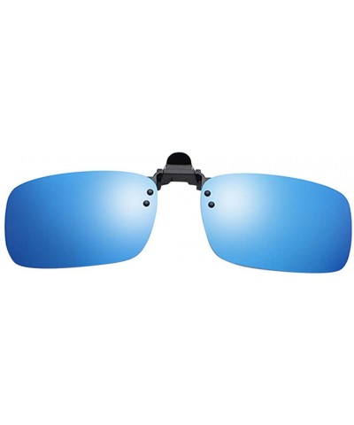 Square Polarized Clip-on Sunglasses Anti-Glare Driving Glasses for Prescription Glasses - Blue - C9193XI78N5 $7.12