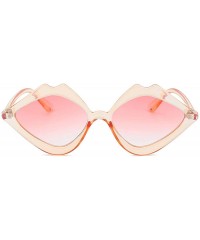 Rectangular Fashion Lips Frame Oversized Plastic Lenses Sunglasses for Women UV400 - Pink - C818NLS458I $18.34