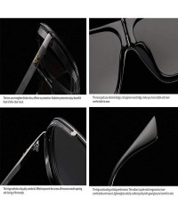 Square woman man metal Square sunglasses Laser-etched lens flat-top aviator sunglasses - Black - CU18ACCN93I $14.88