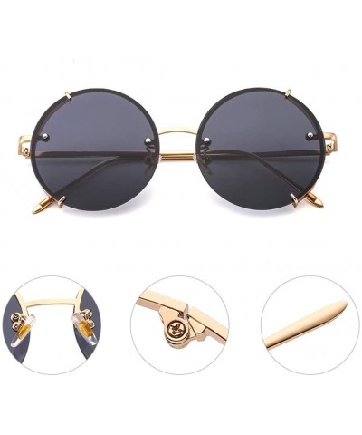 Goggle Steampunk Sunglasses Vintage Round Glasses Punk Gradient Goggle Shades Men UV400 - Tea Gradient - C918WQ3GTK4 $19.60