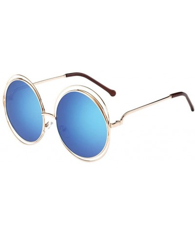 Aviator Sunglasses for Women Men Polarized Vintage Round Classic Retro Fashion Sun Glasses Aviator Mirrored uv Protection - C...