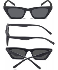 Cat Eye Retro Cat Eye Sunglasses Men Women Sun Glasses Stylish Eyewear Vintage Oculos De Sol UV400 - C01 Black Grey - CC19854...