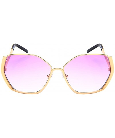 Square Retro Fashion Sunglasses with Flat Ocean Color Lens 3101-FLOCR - Gold - CU182IICX77 $12.56