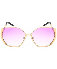 Square Retro Fashion Sunglasses with Flat Ocean Color Lens 3101-FLOCR - Gold - CU182IICX77 $12.56