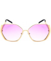 Square Retro Fashion Sunglasses with Flat Ocean Color Lens 3101-FLOCR - Gold - CU182IICX77 $12.56