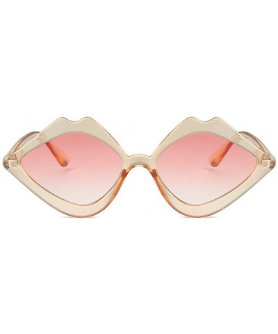 Rimless Designed Sexy Lip Sunglasses Women's Fashion Jelly Sunshade Sunglasses Integrated Glasses Candy Color - C318Q9Z6QR5 $...
