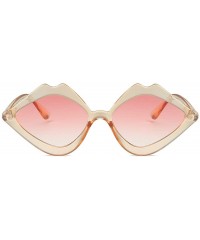 Rimless Designed Sexy Lip Sunglasses Women's Fashion Jelly Sunshade Sunglasses Integrated Glasses Candy Color - C318Q9Z6QR5 $...