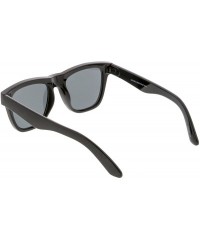 Square Classic Thick Arms Square Flat Lens Horn Rimmed Sunglasses 52mm - Shiny Black / Smoke - CQ182GHUW7W $10.18