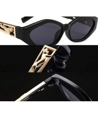 Goggle Retro Vintage Narrow Cateye Sunglasses for Women Clout Goggles hexagon Leopard sunglasses - 4 - C3193GA5XCK $13.18