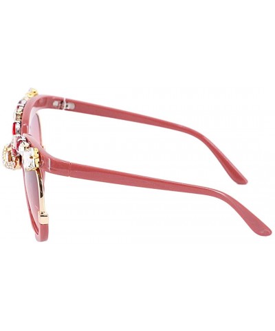 Goggle Fashion Punk Sunglasses for Women Men- Square Glasses Matel Frame UV400 Protection - Red - CJ190R6WE7S $13.02