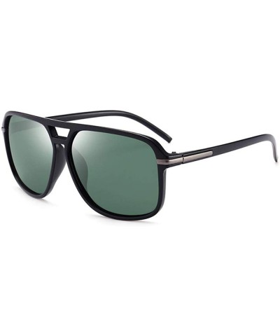 Aviator Sunglasses Men Polarized Oversized Mirror Driving Sun Glasses Man Brand Black - Green - C418XE9HH9X $10.41