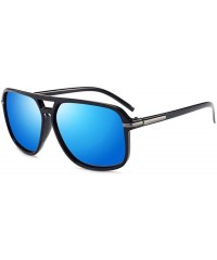 Aviator Sunglasses Men Polarized Oversized Mirror Driving Sun Glasses Man Brand Black - Green - C418XE9HH9X $10.41