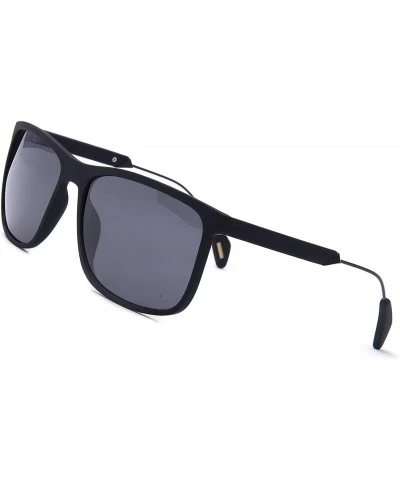 Oversized Polarized Retro Classic Trendy Stylish Sunglasses for Men Women - Black Frame/Grey Lens / 07ac - CT18X8OWNXQ $24.46