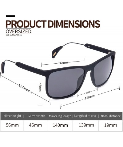 Oversized Polarized Retro Classic Trendy Stylish Sunglasses for Men Women - Black Frame/Grey Lens / 07ac - CT18X8OWNXQ $12.06