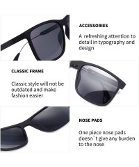 Oversized Polarized Retro Classic Trendy Stylish Sunglasses for Men Women - Black Frame/Grey Lens / 07ac - CT18X8OWNXQ $12.06