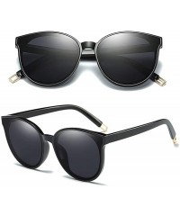 Goggle Fashion Women Colour Luxury Flat Top Cat Eye Sunglasses - 1700 Black Black - CE18HQ5S67R $9.79