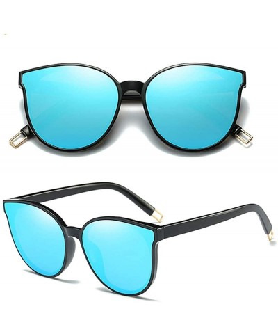 Goggle Fashion Women Colour Luxury Flat Top Cat Eye Sunglasses - 1700 Black Black - CE18HQ5S67R $9.79