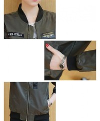 Aviator Womens Fashion Relax Fit BF Aviator Military Flight Baseball Bomber Jacket - Armygreen - CI18S9R3QZS $59.23