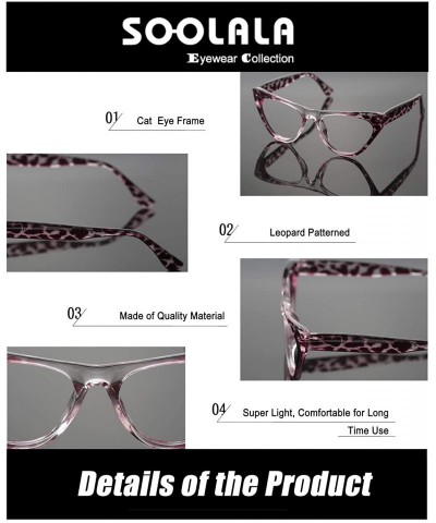 Rimless Womens Leopard Pattern Cat Eye Reading Glasses Quality Eye Glass Frame - 2 Pairs / Red + Purple - C318IG3SIGQ $15.33